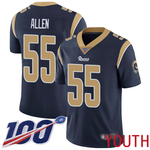 Los Angeles Rams Limited Navy Blue Youth Brian Allen Home Jersey NFL Football #55 100th Season Vapor Untouchable